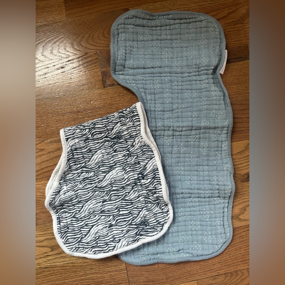 Pottery Barn Kids Blue and Gray Burp Cloth Set